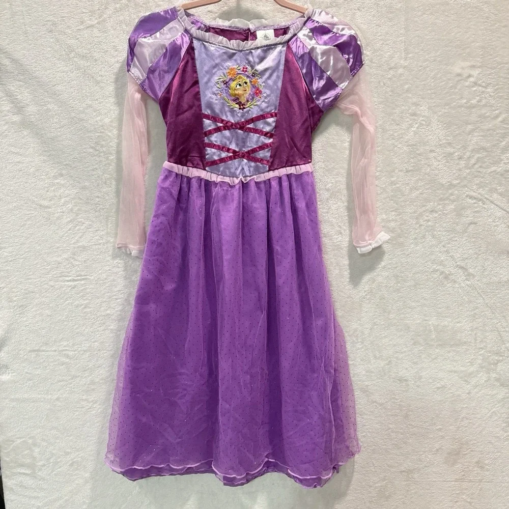 Disney Store Princess Tangled Rapunzel Nightgown Pajama Dress Girl Size 7/8